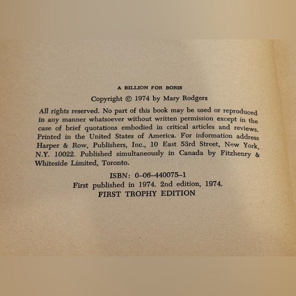 Vintage A Billion For Boris by Mary Rodgers - Freaky Friday sequel Edward Gorey - Picture 7 of 11